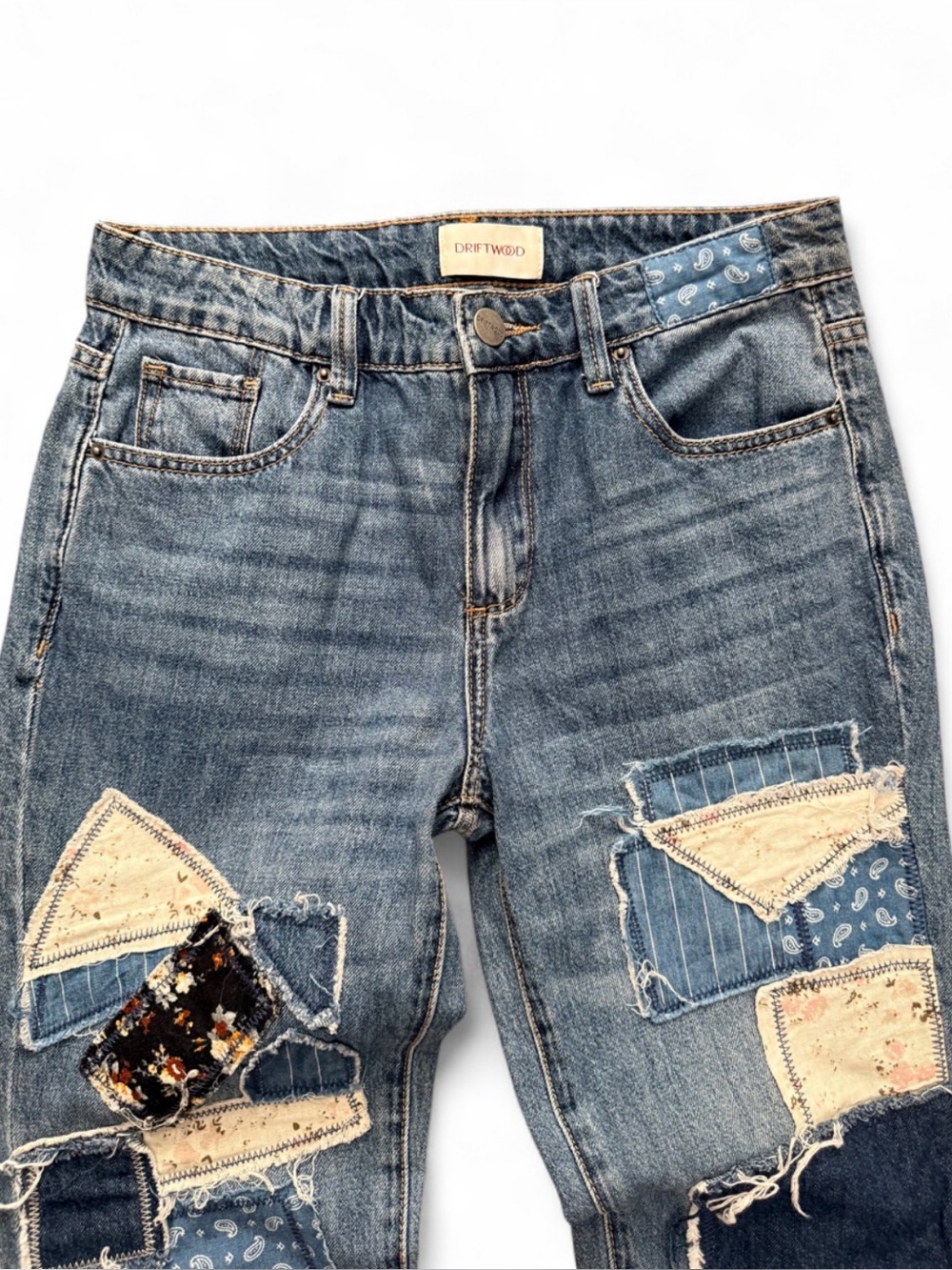 Driftwood Abbey Patchwork Jeans | Hippie Boho Chic - Picture 4 of 6